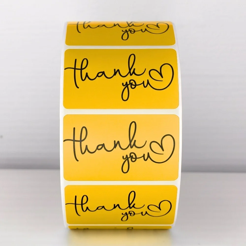 Thank You Stickers Mint Green Heart | Cute Small Business Packaging Labels